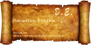 Daradics Etelka névjegykártya